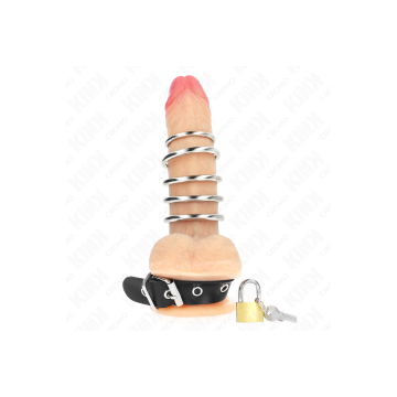 KINK - ANNEAU PÉNIS EN CUIR AVEC SANGLE DE VERROUILLAGE 21 X 2 CM ET…