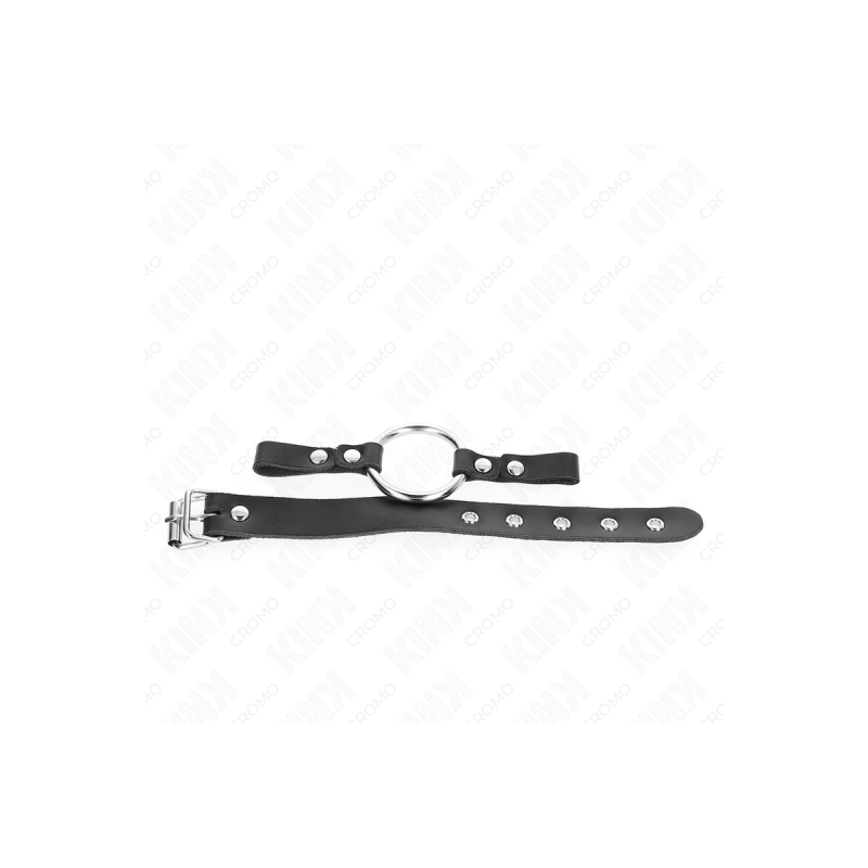 KINK - LEATHER PENIS RING WITH BUCKLE CLOSURE 22 X 2 CM WITH METAL RI…