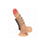 KINK - 5 PENISRINGE 3,7 CM BIS 5 CM METALL DURCH LEDER VERBUNDEN - KI…