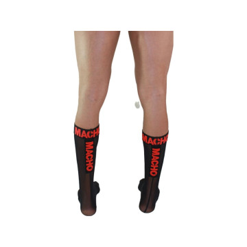 MACHO - THIN SOCKS ONE SIZE BLACK/RED - MACHO UNDERWEAR