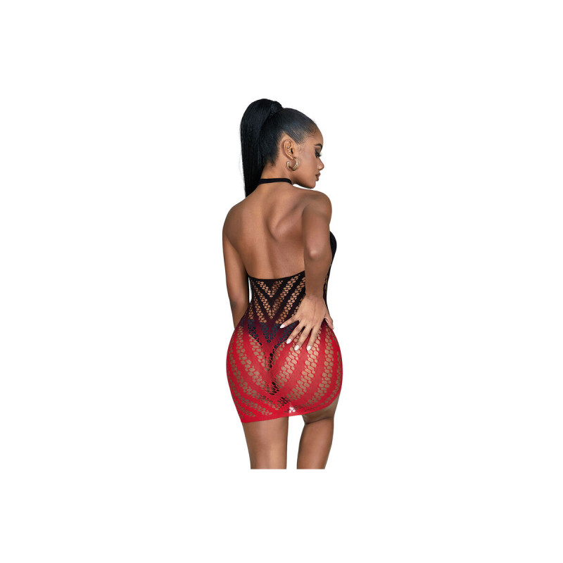 Subblime - 952242 Robe Résille Élastique Dégradé Rouge Et Noir