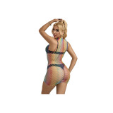 SUBBLIME - 952433 RAINBOW HOHER KRAGEN RMELLOSER NETZ KLEID EINE GRÖS…