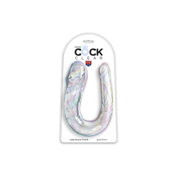 King Cock - Double Trouble Dildo Doble 44 Cm Transparente | Vybes.it