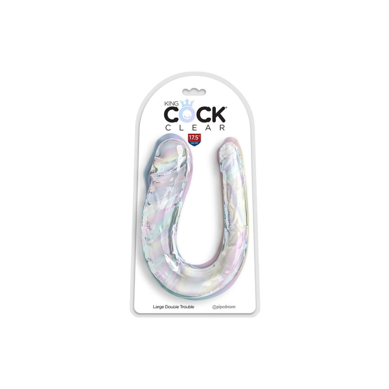 King Cock - Double Trouble Dildo Doble 44 Cm Transparente | Vybes.it