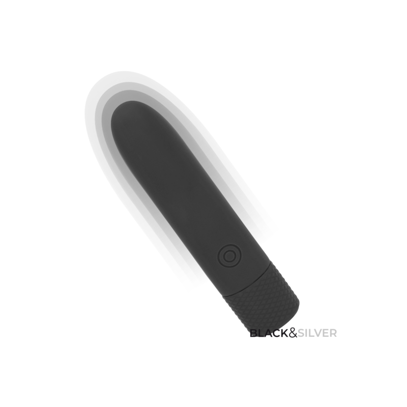 Black & Silver - Geri Usb Wiederaufladbarer Vibrierender Bullet 8