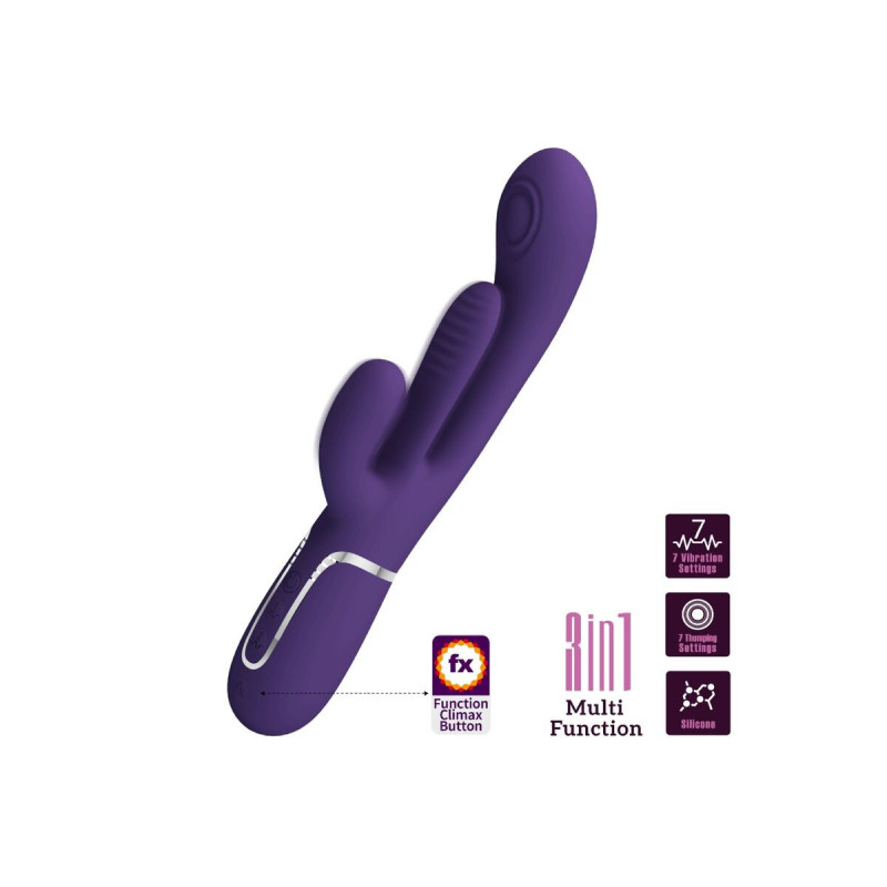 Pretty Love - Shania Triple Vibrador Rabbit Multifunción Morado |
