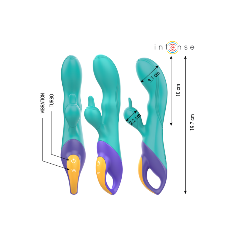 Intense - Fred Vibrador Recargable Rabbit Azul | Vybes.it