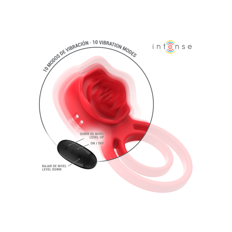 Intense - Gail Rosa Estimuladora 10 Vibraciones Rojo Control Remoto