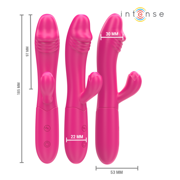 INTENSE - IVY FLEXIBLER VIBRATOR 10 VIBRATIONEN MIT STIMULIERENDER ZUNGE ROSA