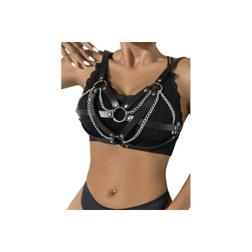 Subblime - 953713 Cinturón De Bondage Punk Hebilla Metal Negro