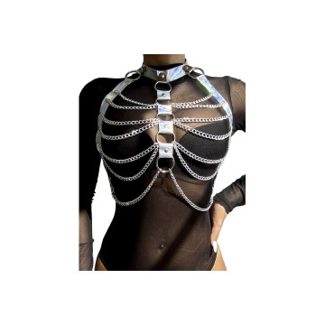 Subblime - 953737 Brustgurt Mit Ringen Und Ketten Silber Eine