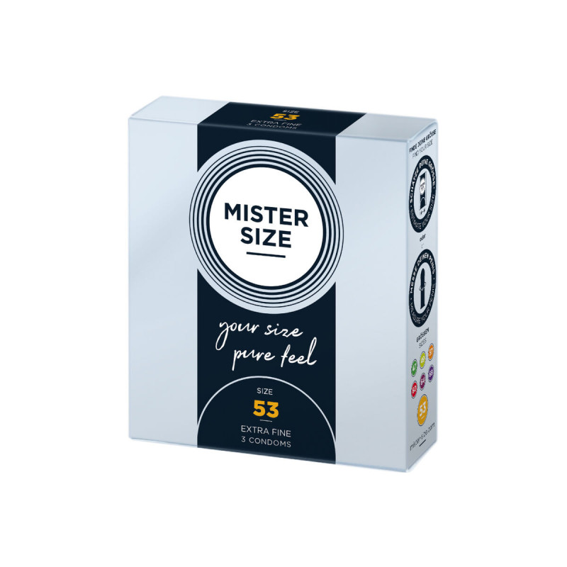 MISTER SIZE - CONDOM SIZE M 53 MM (3 UNITS) - Boxes of 3