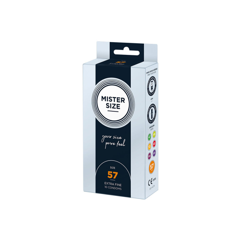MISTER SIZE - CONDOM SIZE L 57 MM (10 UNITS) - Boxes of 4 to 24