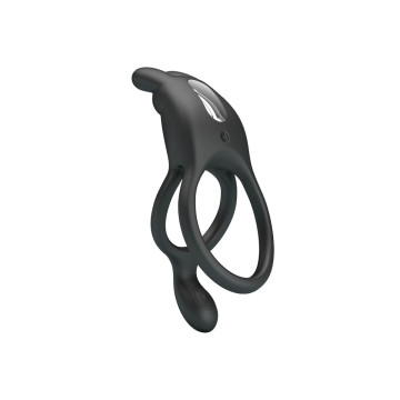 Pretty Love - Seth Doble Anillo Vibrador Rabbit 7 Vibraciones Negro