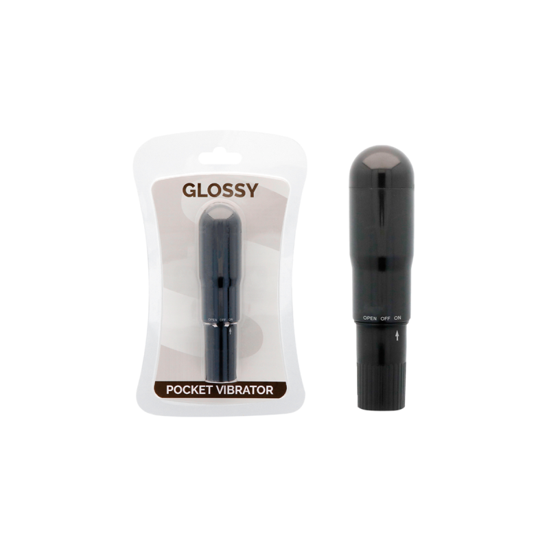 GLOSSY - VIBRATORE TASCABILE NERO - Mini vibratori | Vybes.it