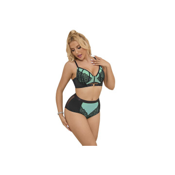 Subblime - 955557 Grünes Lackleder - Netz - Zipper - Bh - Set S/M |