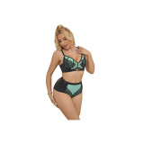 Subblime - 955564 Grünes Lackleder - Netz - Zipper - Bh - Set L/Xl