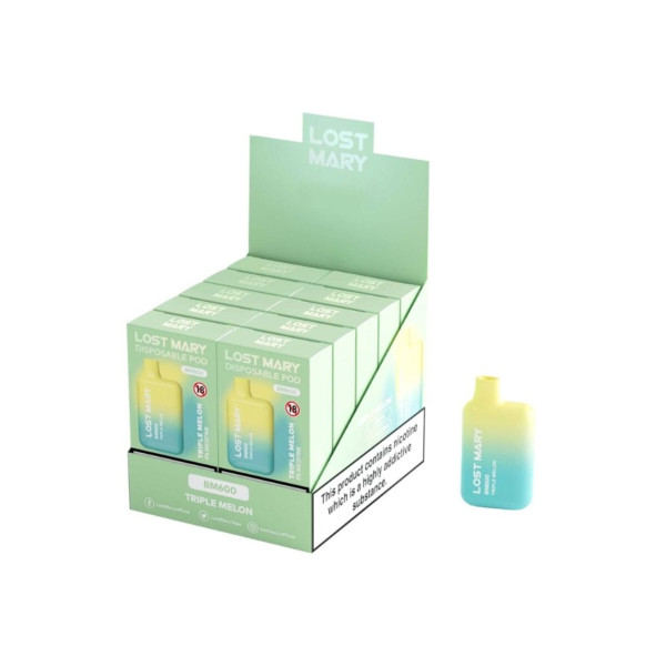 LOST MARY - BM600 VAPER NICOTINA 2% DESECHABLE SABOR TRIPLE MELÓN