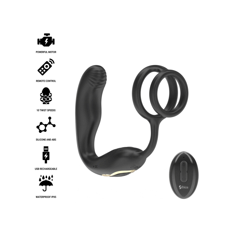 IBIZA - WIGGLE PLUG ANALE ROTANTE TELECOMANDATO CON VIBRAZIONE PERINE…