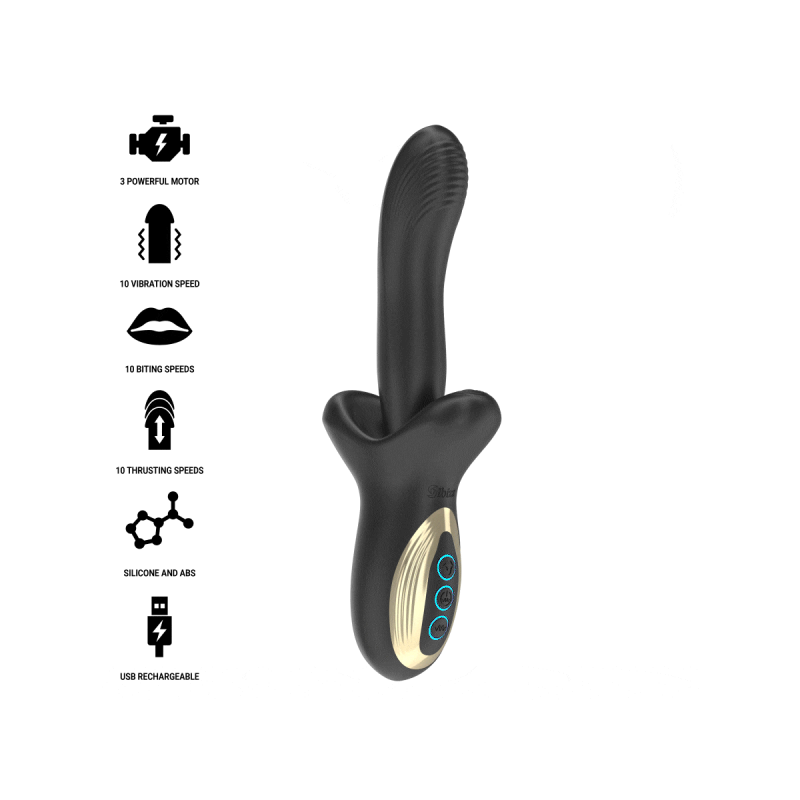 IBIZA - VIBRATORE POTENTE CON EFFETTO SPINTA E MORSO - IBIZA TECHNOLO…