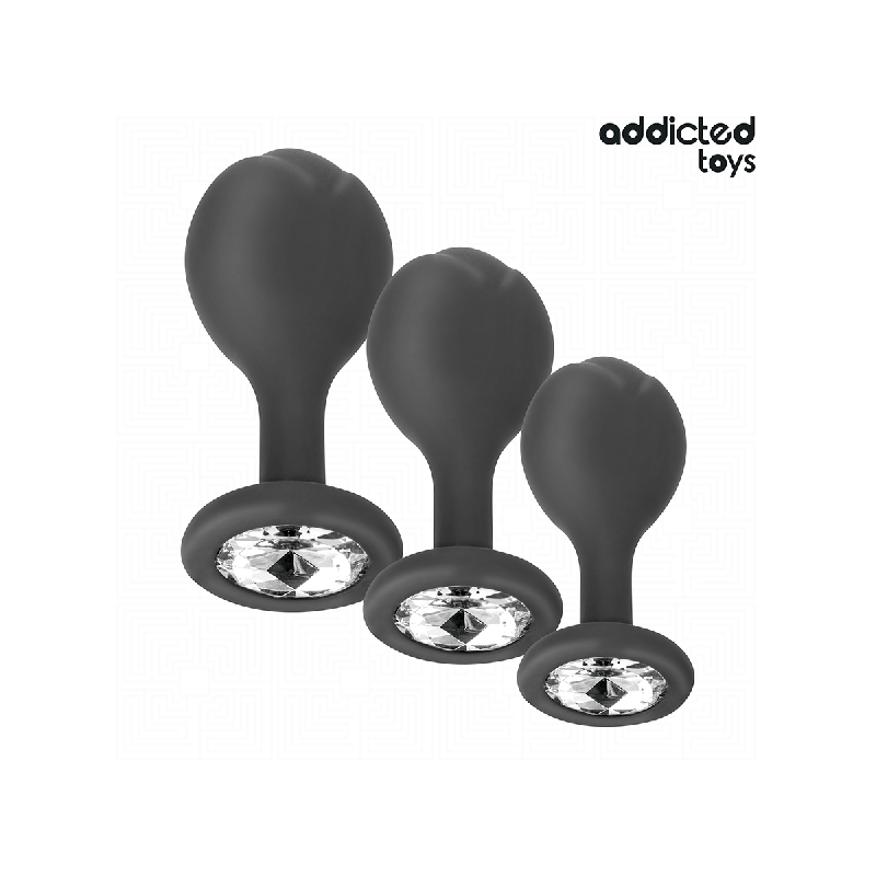 Addicted Toys - Set De 3 Plug Silicona Anal Con Joya | Vybes.it