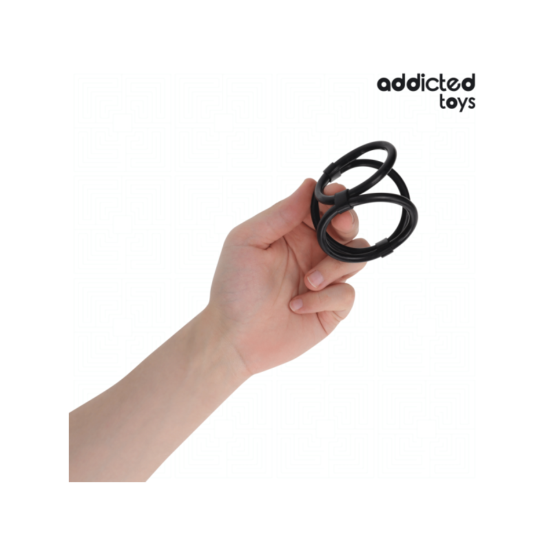 ADDICTED TOYS - TRIPLE PENIS RING - Cockrings without vibration