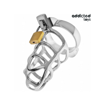 Addicted Toys Locked - Silver Lock Jaula Para Pene De Metal Talla M