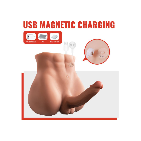 XISE - BERTLETT DILDO ASS MASTURBADOR DILDO Y ANO REALÍSTICO POSICIÓN FRONTAL CON THRUSTING 18 CM