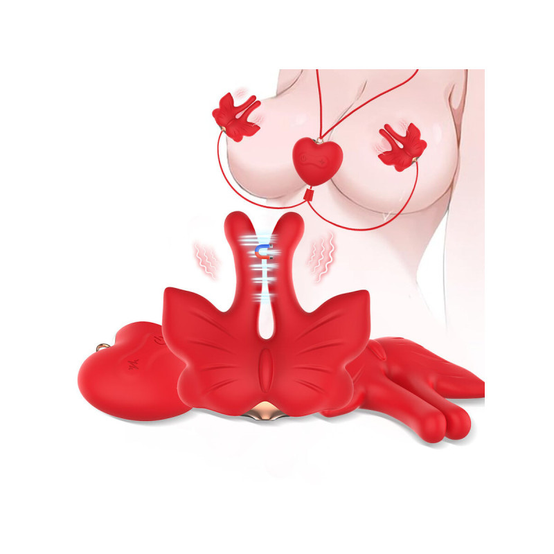 Armony - Pinzas Para Pezones Magnética Con Vibración Forma Mariposa