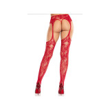 LEG AVENUE - SPITZENSTRÜMPFE MIT STRUMPFBÄNDERN ROT - LEG AVENUE HOSI…