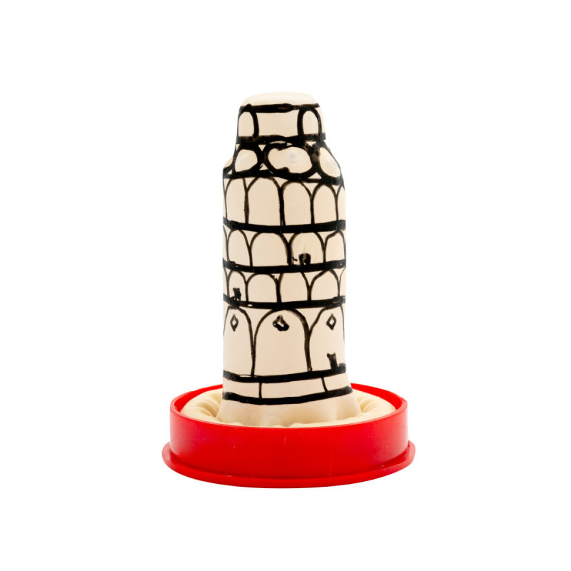 CONDOMERIE - PRÉSERVATIFS FANTAISIE PEINTS À LA MAIN TOUR DE PISE - P…