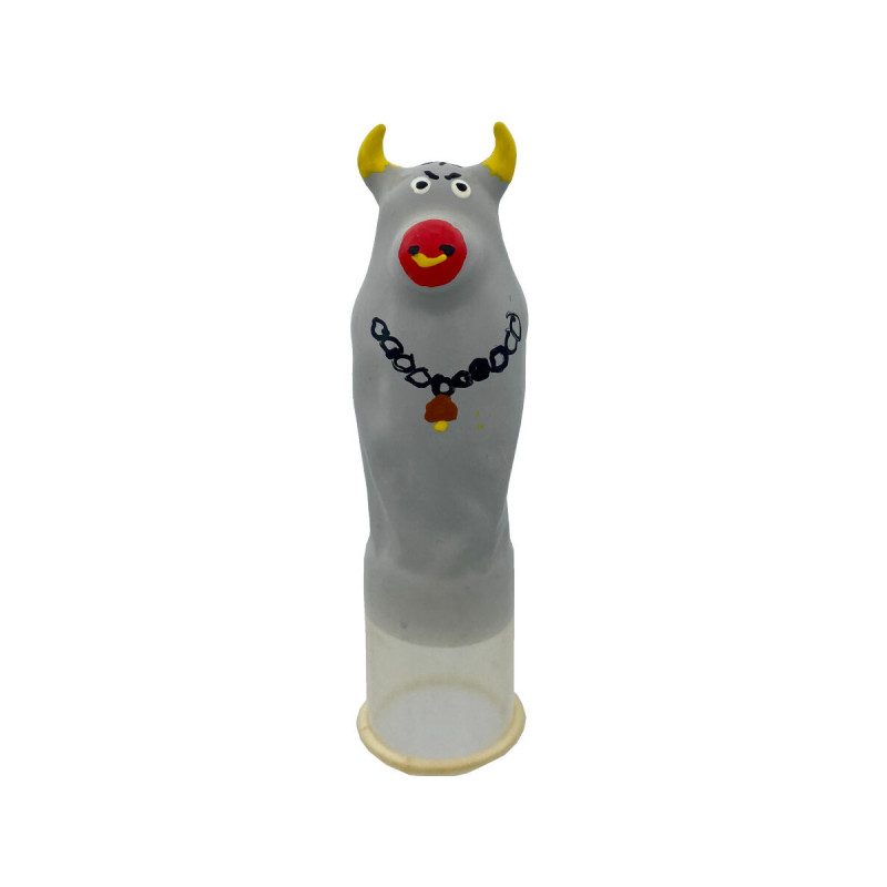 CONDOMERIE - HANDBEMALTE NEUHEITSKONDOME GRAUER Stier MODELL XL - Lus…