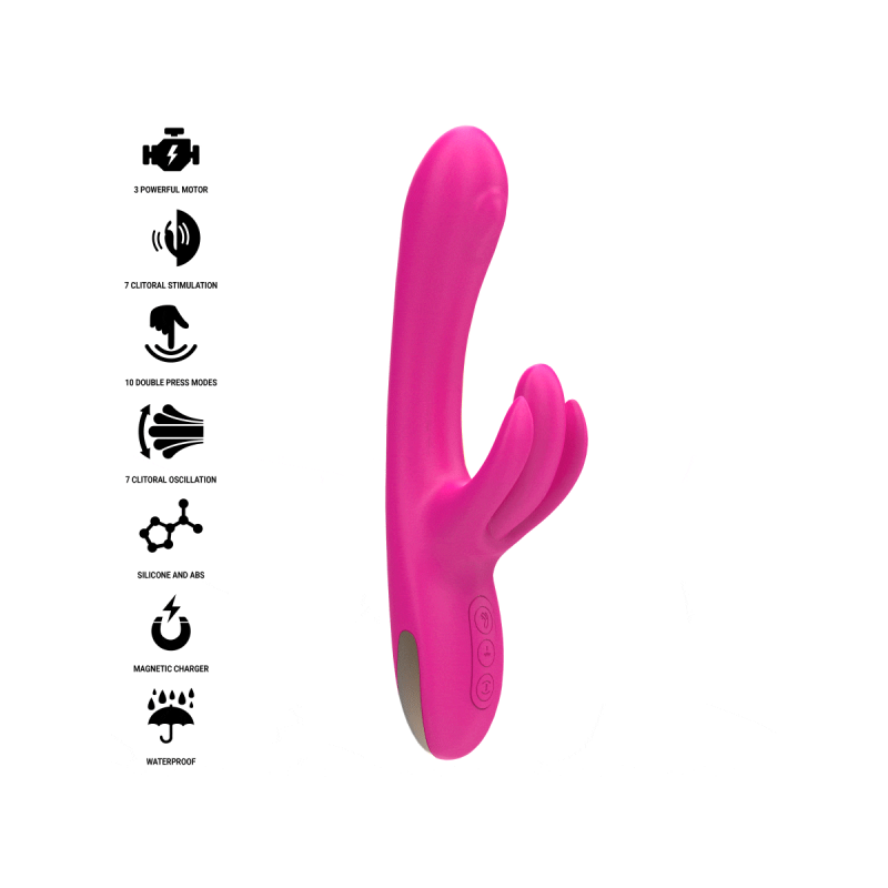 Intense - Britney Vibrador Multifunción Rabbit 23 Cm Rosa | Vybes.it
