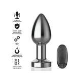 Intense - Plug Anal 10 Vibrations Métal Avec Télécommande M |