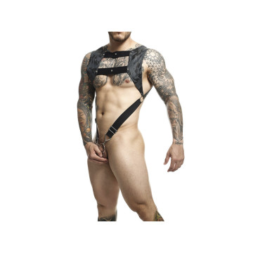 MOB - DNGEON HARNESS WITH SILVER PENIS RING ONE SIZE - Men's Harnesses