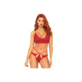 Leg Avenue - Set 2 Piezas Con Tanga Doble Tiranta M/L Rojo |