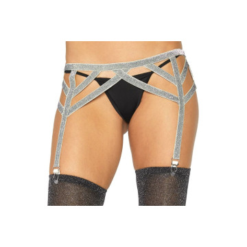 Leg Avenue - Liguero Lurex Plateado Talla Única | Vybes.it