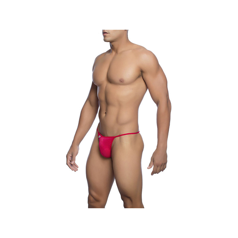 MOB - RED MICROFIBER V-STRING SIZE S/M - /product_models/2947 - Male…