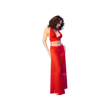 Chilirose - Cr 4857 Rotes Top - Und Hosenset, Grösse M | Vybes.it