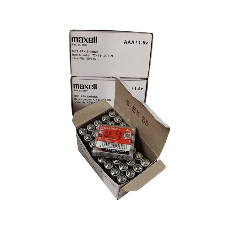 MAXELL - BATTERIE AU MANGANÈSE AAA R03 RÉTRACTABLE*4 - Piles alcalines