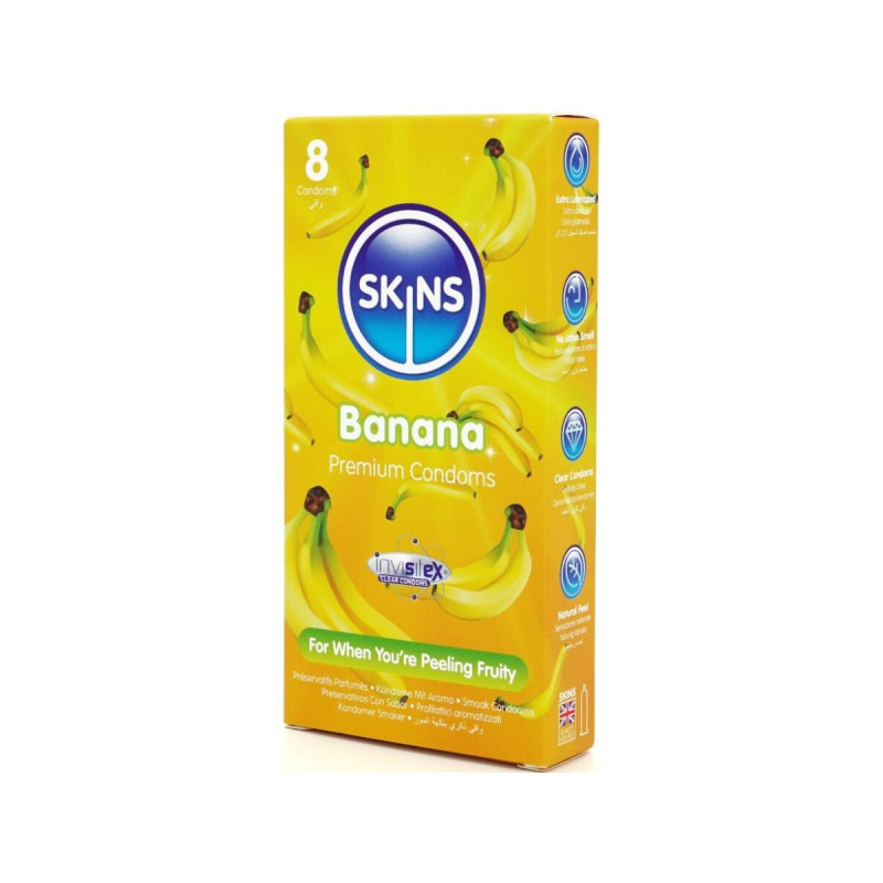 SKINS - BANANA PREMIUM CONDOMS PACK 8 - Flavors | Vybes.it
