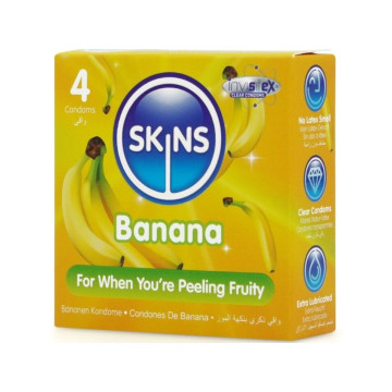 SKINS - BANANA PREMIUM CONDOMS PACK 4 - Flavors | Vybes.it