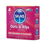 SKINS - DOTS & RIBS PREMIUM CONDOMS PACK 4 - Points and Stretch Marks