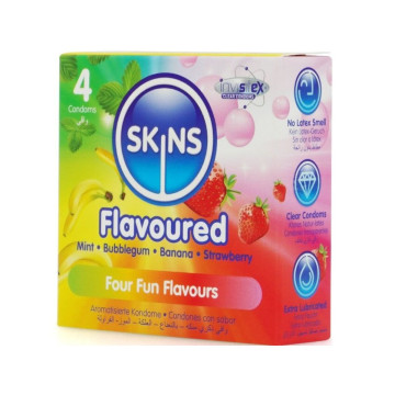 SKINS - MULTI FLAVORS PREMIUM CONDOMS PACK 4 | Vybes.it