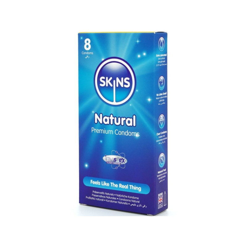 SKINS - NATÜRLICHE PREMIUM-KONDOME PACKUNG 8 - Natürliche Reichweite