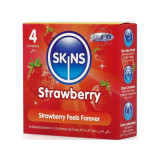SKINS - PACK DE 4 PRÉSERVATIFS PREMIUM FRAISE - Saveurs