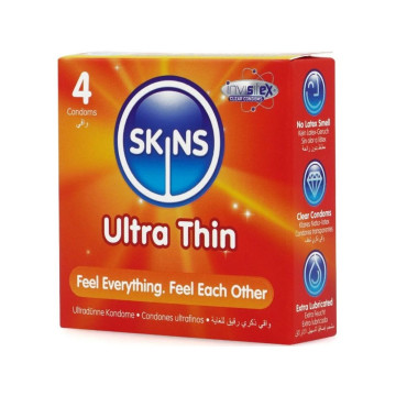 SKINS - PRESERVATIVI ULTRA SOTTILI PREMIUM CONFEZIONE DA 4 - Sensibile