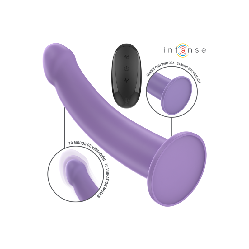 Intense - Vibratore Eddie 17,5 Cm 10 Vibrazioni Viola Telecomando |