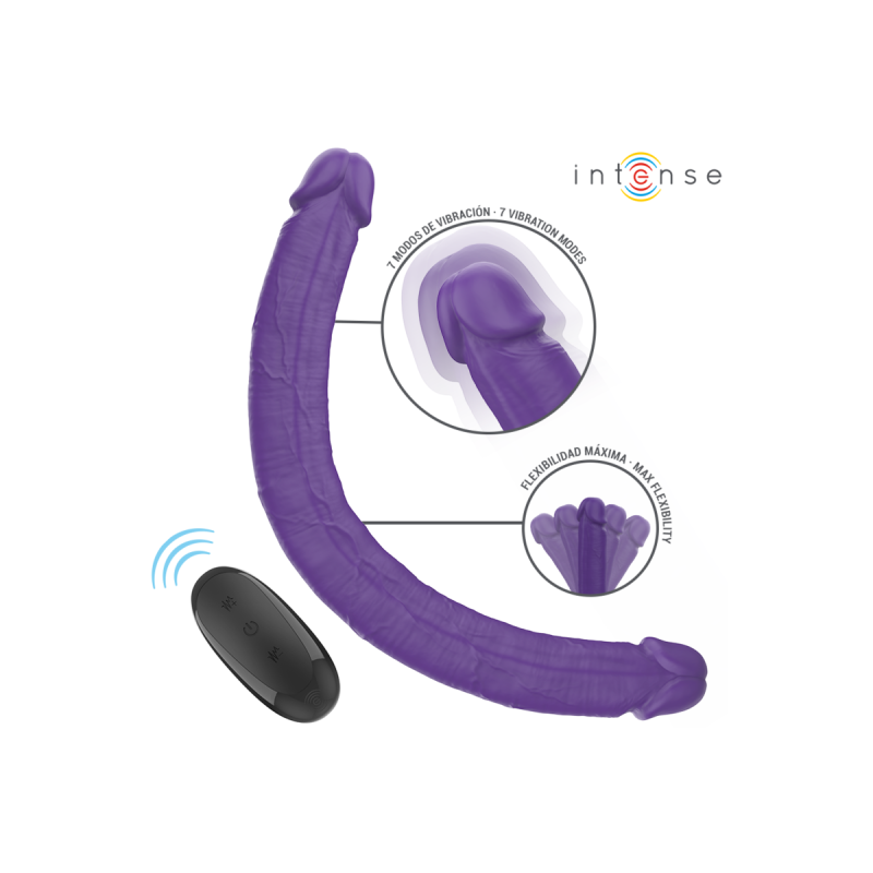 Intense - Gunter Dildo Double Vibrateur 40 Cm Violet Télécommande |