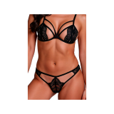Passion - Anuvera Set Sujetador + Tanga Negro S/M | Vybes.it